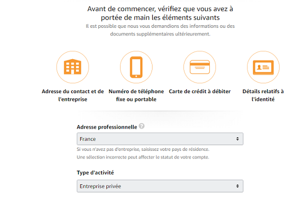 cr&eacute;ez compte vendeur Amazon